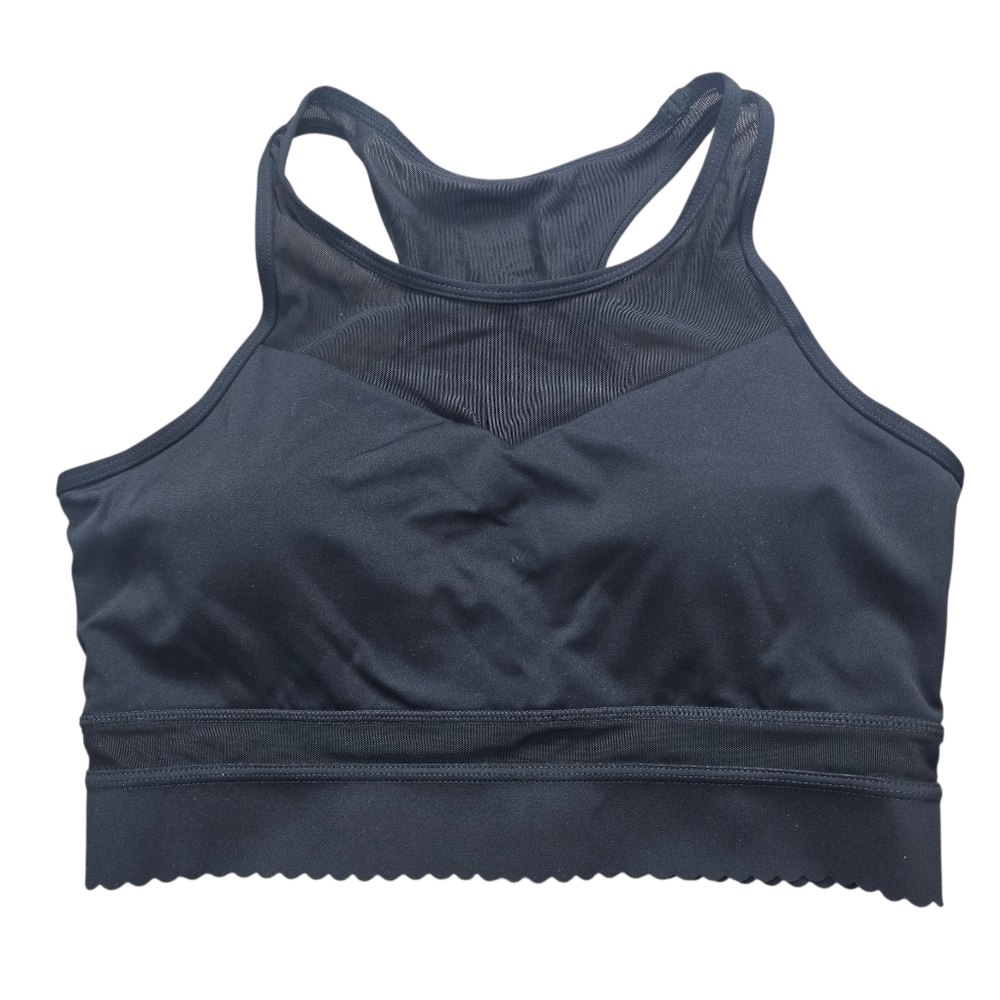 Zyia Scalloped Edge Mesh Padded Sports Bra Size Large